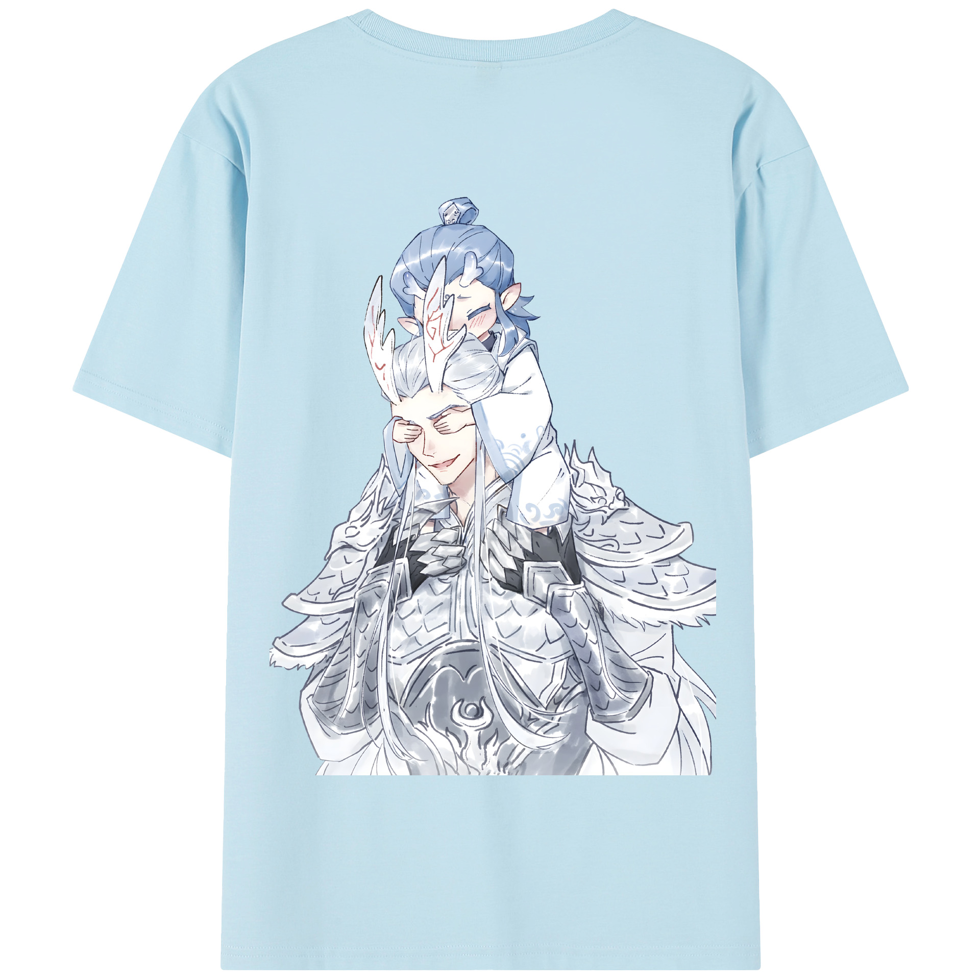 （画像用） Ne Zha 2 ナタ 魔童の大暴れ 綿100％半袖Tシャツ（背面プリント）